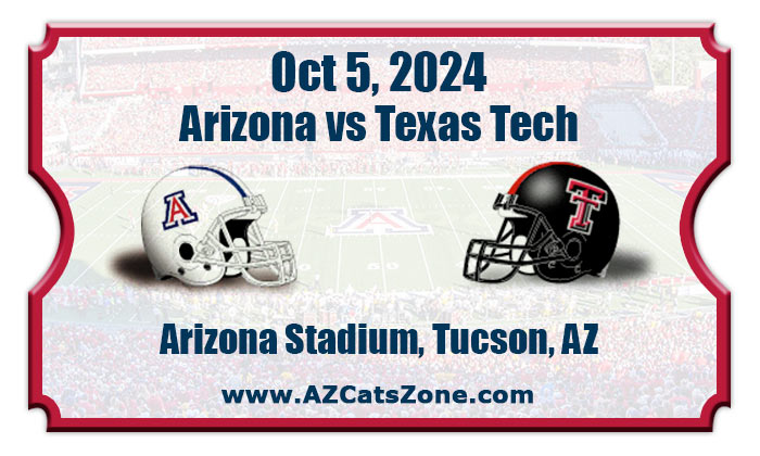 2024 Arizona Wildcats vs Texas Tech Red Raiders Football Tickets