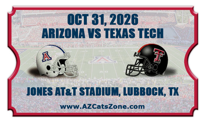 2026 Arizona Wildcats vs Texas Tech Red Raiders Football Tickets